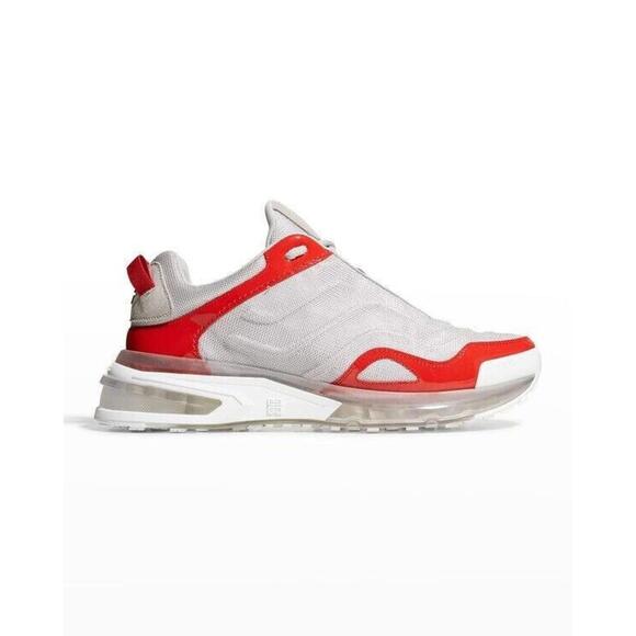 GIVENCHY Men\'s GIV 1 Mesh Clear-Sole Runner Sneakers size 9 Gray Red main image 4